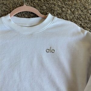 ALO Yoga White Crew Neck Sweater